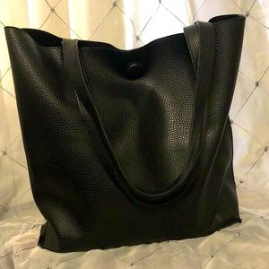 Simple pho leather tote bag